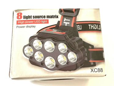 8 Led Ultra Bright Headlamp Head Light Flashlight Rechargeable Travel Outdoors