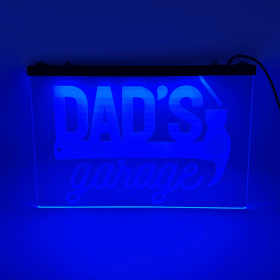 Color Changing LED Dad's Garage Hanging Sign