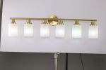 6-Light Golden Bathroom Vanity Light Fixture