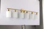 6-Light Golden Bathroom Vanity Light Fixture