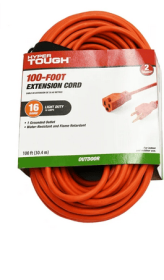 Hyper Tough 100ft Indoor and Outdoor Light Duty Orange Vinyl Extension Cord