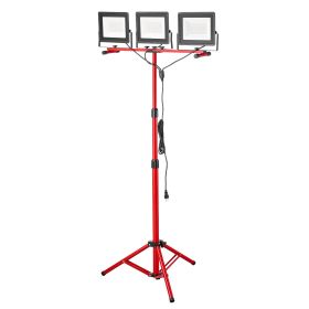 LED Work Light with Stand, 21000 Lumens, Three-Head Portable Camping Light with Individual Switch, Tripod Stand, 10.83 ft Power Cord