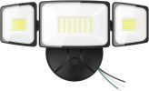 75W Flood Lights Outdoor, 7000LM Brightness Security Lights Switch Controlled, 3 Adjustable Heads, IP65 Waterproof