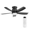42 Inch Flush Mount Ceiling Fans with LED Light 22W