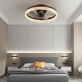 Ceiling Fans with Lights, Minimalist Ring Led Chandelier