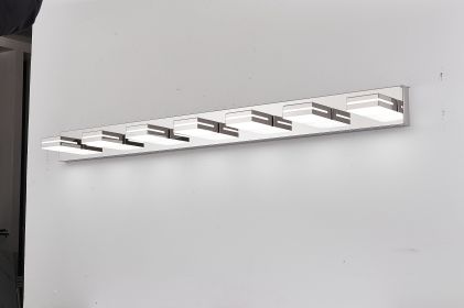 Modern Chrome LED Vanity Light, 7-Lights Wall Sconce