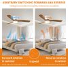 52 inch White Wood Ceiling Fans with Lights