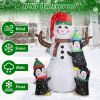 5.9FT Christmas Inflatable Outdoor Decoration Snowman Penguin