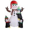 5.9FT Christmas Inflatable Outdoor Decoration Snowman Penguin