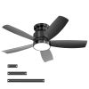 42 Inch Flush Mount Ceiling Fans with LED Light 22W