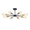 Bianna Matte Black+Gold 8-Light Semi-Flush Mount Light