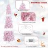 7 Feet Pre-Lit Snow Flocked Hinged Pencil Christmas Tree