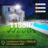 75W Flood Lights Outdoor, 7000LM Brightness Security Lights Switch Controlled, 3 Adjustable Heads, IP65 Waterproof
