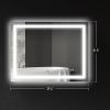 HOMCOM LED Bathroom Mirror with Lights, 39" x 32" Backlit Front Lit LED Mirror
