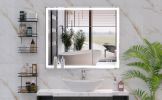 30x36 inch LED Bathroom Vanity Mirror Anti-Fog Touch Switch with Memory