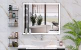30x36 inch LED Bathroom Vanity Mirror Anti-Fog Touch Switch with Memory