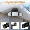 75W Flood Lights Outdoor, 7000LM Brightness Security Lights Switch Controlled, 3 Adjustable Heads, IP65 Waterproof