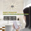 36In Ceiling Fan with Lights Dimmable LED