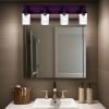 Bathroom Vanity Light Fixture 4 Light Oil Rubbed Bronze Metal with Clear Glass Shade