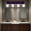 Bathroom Vanity Light Fixture 4 Light Oil Rubbed Bronze Metal with Clear Glass Shade