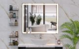 30x36 inch LED Bathroom Vanity Mirror Anti-Fog Touch Switch with Memory