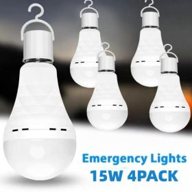 8PCS 4PCS Rechargeable LED Light Bulbs 80W Equivalent 1200mAh Battery Backup For Power Outages Emergency Use A19 Size E26 E27 Socket Portable Flashlig (Option: 4PACK)