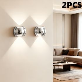 LED Modern Indoor Wall Light With Motion Sensor 3 Color Modes 2700K 4500K 6500K USB Rechargeable Magnetic Portable Wall Sconce For Living Room Bedroom (Option: Silver-2PACK)