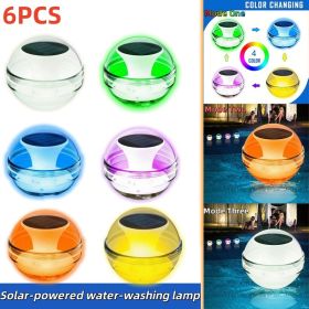 Outdoor Solar Rechargeable Floating Pool Lights,Pool Lights That Float With Solar Charging Panel,IPX7 Waterproof For Inground Pool, Bathroom, Bathtub, (Option: 6PCS)