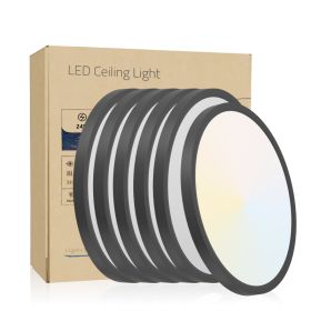 6 Pack Dimmable LED Flush Mount Ceiling Lights (Option: Black)