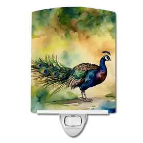 Peacock Ceramic Night Light (Color: Peacock-198453053831)