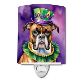 Boxer Ceramic Night Light (Color: Boxer King of Mardi Gras-198453428493)