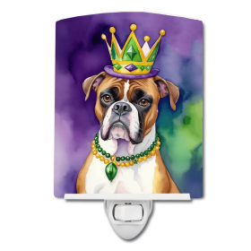 Boxer Ceramic Night Light (Color: Boxer King of Mardi Gras-198453428509)