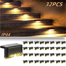 16/32PCS Solar Outdoor Light, Spring Camping Outdoor Light, Outdoor LED Step Light, Solar Charging, Suitable For Balconies, Terraces, Stairs, Fences, (Option: 32PCSnuanse1)