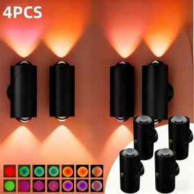 LED Motion Sensor Night Light, 7 Colors Rechargeable Battery Stair Light, Wireless Magnetic Wall Lamp, Cordless LED Wall Night Lights For Steps, Bedro (Option: Black4PCS)