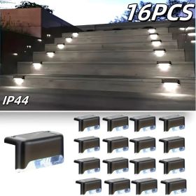 32/16 PCS Solar Deck Lights Outdoor, Solar Step Lights Waterproof Led Solar Lights For Outdoor Stairs, Step , Fence, Yard, Patio, And Pathway Family's (Option: Whitelight16PCS)