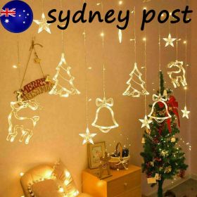 LED Fairy String Window Curtain Lights Star Christmas Xmas Party Home Indoor (Option: W11832598)