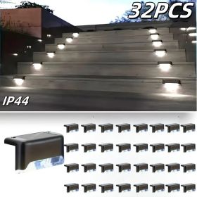 32/16 PCS Solar Deck Lights Outdoor, Solar Step Lights Waterproof Led Solar Lights For Outdoor Stairs, Step , Fence, Yard, Patio, And Pathway Family's (Option: Whitelight32PCS)