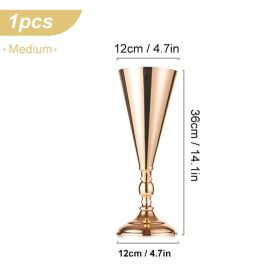 Wedding Metal Candle Holders Flowers Vase Candlestick (Color: 1Pcs-Medium, Ships From: CN)