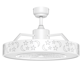 23 Inch Ceiling Fan with LED Light (Color: White)