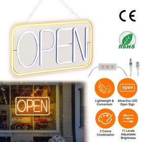 Business Neon Open Sign (Color: White_Warm)