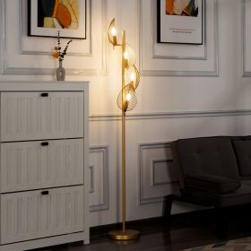 67.3' Tree Floor Lamp (Main Material: Metal, Main Color: Gold)