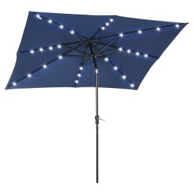 Outsunny 9' x 7' Solar Umbrella (Color: as Pic)