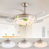 42 Inch 3 Tiers Design Modern LED Ceiling Fan with Light and Remote Control, Retractable Blades, Adjustable 6-Speed