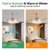 42 Inch 3 Tiers Design Modern LED Ceiling Fan with Light and Remote Control, Retractable Blades, Adjustable 6-Speed