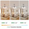 42 Inch 3 Tiers Design Modern LED Ceiling Fan with Light and Remote Control, Retractable Blades, Adjustable 6-Speed